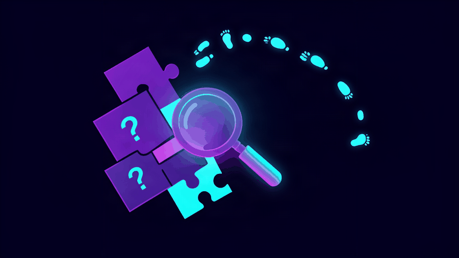 write a mystery story for kids - abstract dark theme illustration