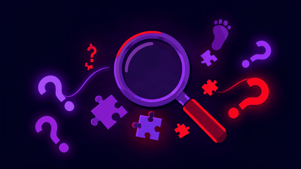 mystery riddles for kids - abstract dark theme illustration